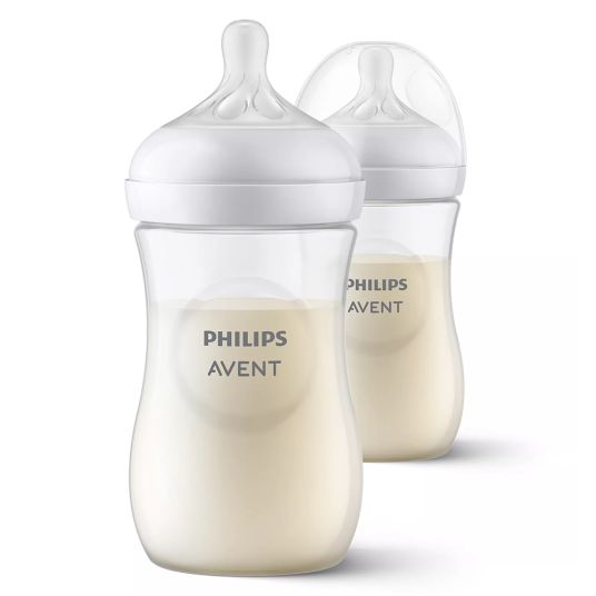 Philips Avent PP bottle 2-pack Natural Response 260ml + silicone teat 1M+