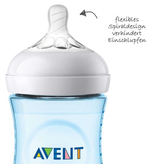 Philips Avent PP bottle 2-pack Naturnah 260 ml - silicone size 2 - SCF035/27 - Blue