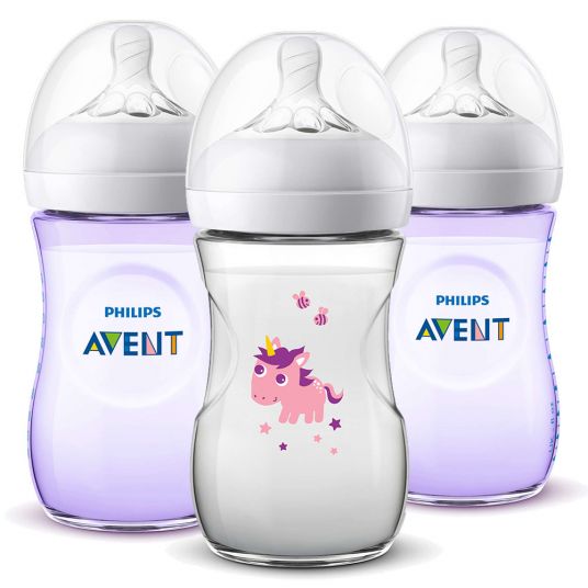 Philips Avent PP-Flasche 3er Pack Natural 260 ml - Magic Purple
