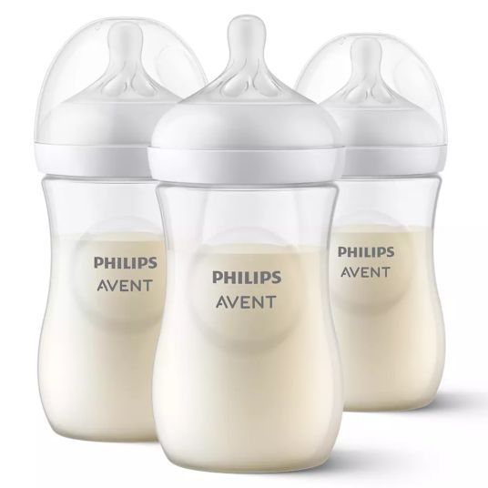 Philips Avent Bottiglia PP 3-pack Natural Response 260ml + tettarella in silicone 1M+