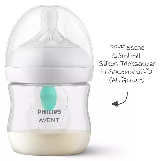 Philips Avent Bottiglia in PP Natural Response 125ml con valvola AirFree + tettarella in silicone 0M+
