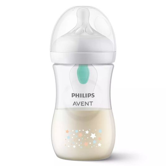 Philips Avent PP-Flasche Natural Response 260ml mit AirFree Ventil + Silikon-Sauger 1M+ - Sterne