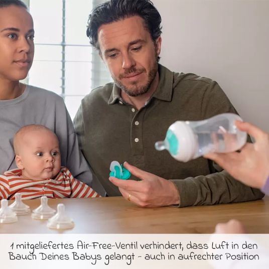 Philips Avent PP bottle Natural Response 260ml with AirFree valve + silicone teat 1M+ - Elephants