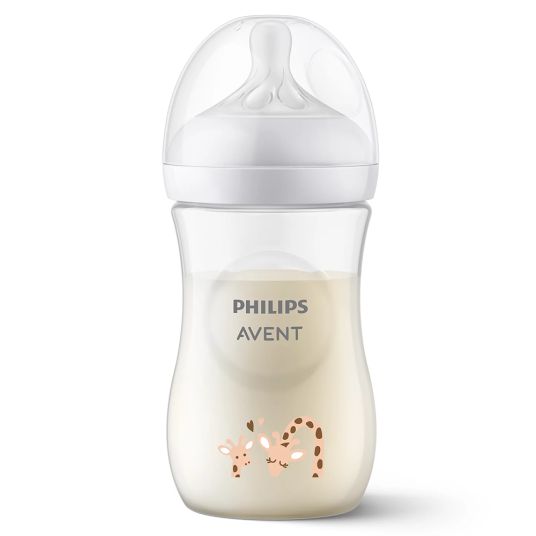 Philips Avent PP bottle Natural Response 260ml + silicone teat 1M+ - Giraffe