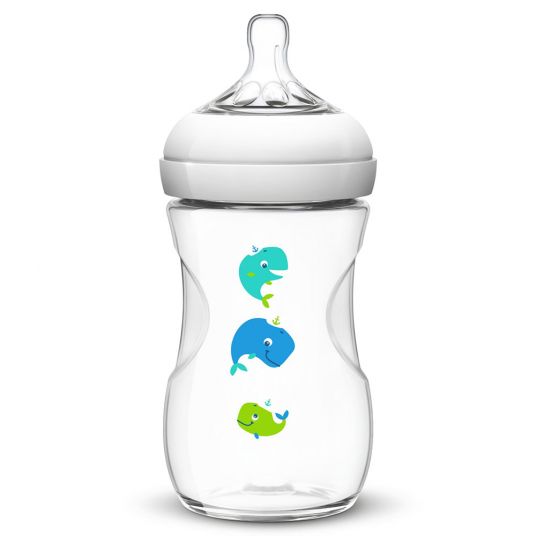 Philips Avent PP bottle Naturnah 260 ml - silicone 2-hole - SCF627/25 - Sea Wal