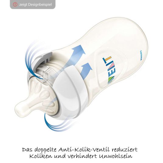 Philips Avent PP-Flasche Naturnah 260 ml - Silikon 2-Loch - SCF627/25 - Sea Wal