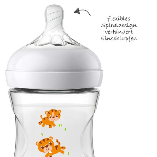 Philips Avent PP bottle Naturnah 260 ml - silicone size 2 - SCF070/20 - Tiger