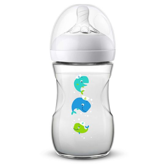 Philips Avent PP bottle Naturnah 260 ml - silicone size 2 - SCF070/23 - whale