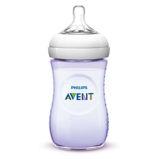 Philips Avent PP-Flasche Naturnah 260ml - Silikon 2 Loch - SCF693/14 - Natural Purple
