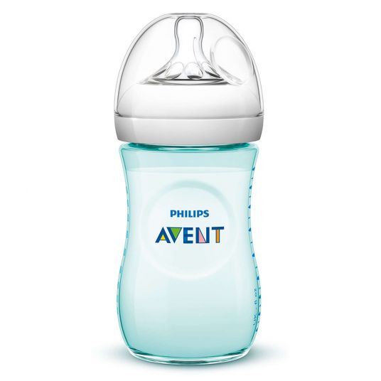 Philips Avent PP-bottle Natural 260ml - Silicone 2 hole - SCF693/15 - Natural Teal