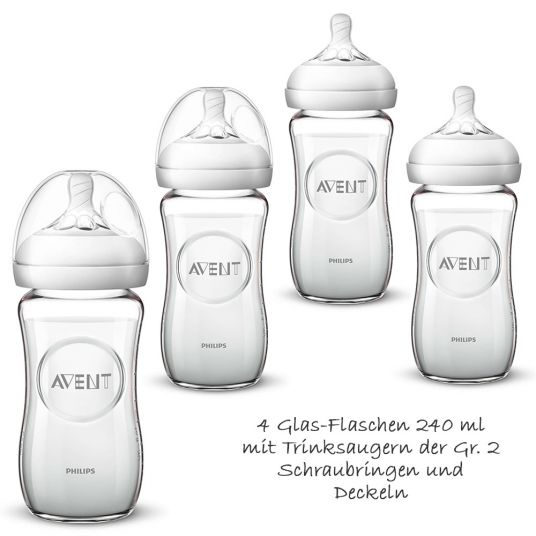 Babyflaschen Flaschenbürste Spucktücher Philips Avent Glas Flaschen Set 11-tlg 