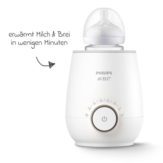 Philips Avent Premium Starter Set Vetro Naturale 9 pezzi - Scaldapappe + 4x biberon + 1x spazzola per biberon + 3x panno per il ruttino