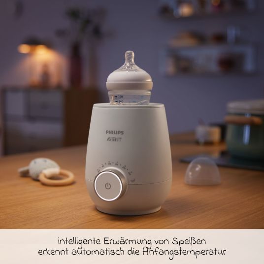 Philips Avent Premium Starter Set Vetro Naturale 9 pezzi - Scaldapappe + 4x biberon + 1x spazzola per biberon + 3x panno per il ruttino