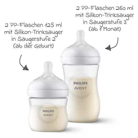 Philips Avent Set iniziale Premium PP Natural 9 pezzi - scaldavivande + 4x biberon + 1x spazzola per biberon + 3x panno per il ruttino