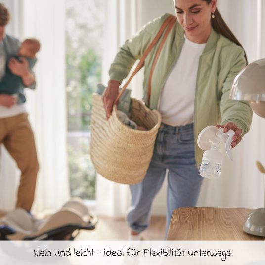 Philips Avent Premium Still-Set Basic 12-tlg. - Handmilchpumpe + 2 Babyflaschen + 5 Mehrwegbecher + 1 Flaschenbürste + 3 Spucktücher