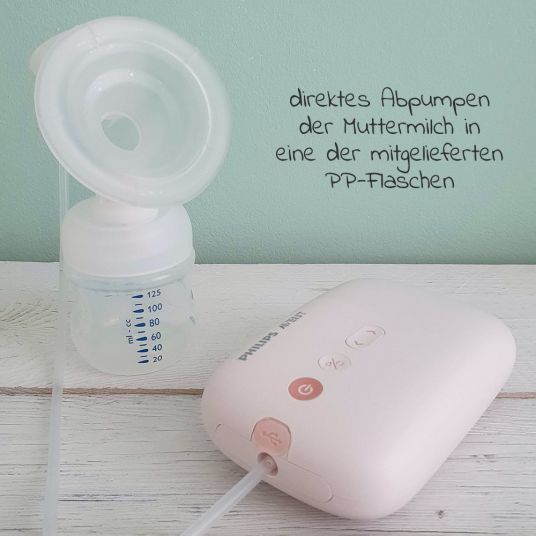Philips Avent Premium Breastfeeding Set Deluxe 74 pcs - electric breast pump + 5 PP bottles + 5 reusable cups + 60 nursing pads + 3 gauze cloths