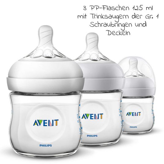 Philips Avent Set allattamento Premium Deluxe 74 pezzi - tiralatte elettrico + 5 biberon in PP + 5 coppette riutilizzabili + 60 cuscinetti per l'allattamento + 3 salviette di garza
