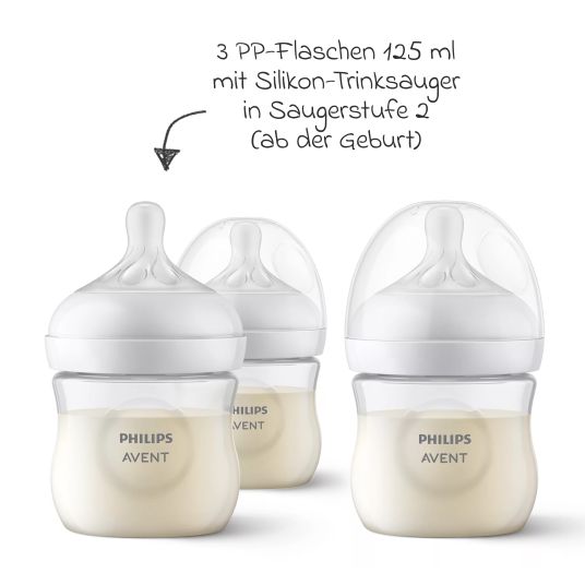 Philips Avent Set allattamento premium deluxe 80 pezzi - tiralatte elettrico + 5 biberon in PP + 5 coppette riutilizzabili + 5 sacche per il latte materno + 62 cuscinetti per l'allattamento + 3 panni di mussola