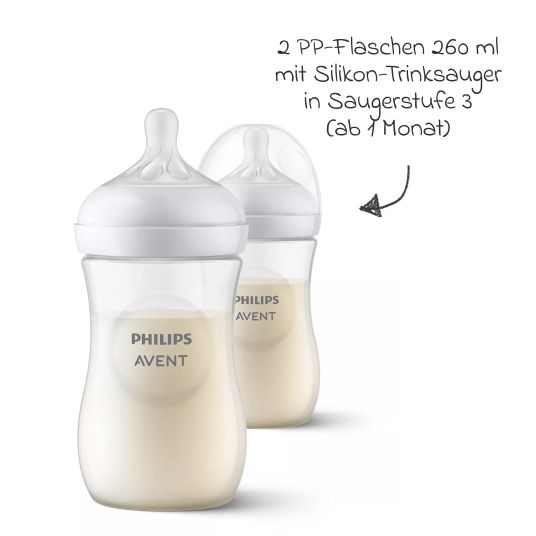 Philips Avent Set allattamento premium deluxe 80 pezzi - tiralatte elettrico + 5 biberon in PP + 5 coppette riutilizzabili + 5 sacche per il latte materno + 62 cuscinetti per l'allattamento + 3 panni di mussola