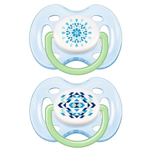Philips Avent Pacifier 2 Pack Freeflow Fashion - Silicone 0-6 M - SCF180/25 - Blue Green