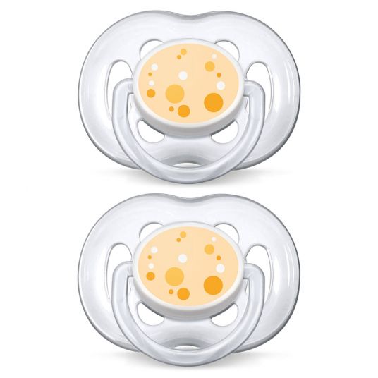 Philips Avent Ciuccio 2 Pack Freeflow Orange Babies - Silicone 6-18 M - SCF180/54