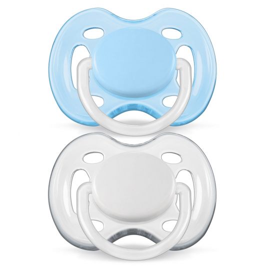 Philips Avent Pacifier 2 Pack Freeflow - Silicone 0-6 M - SCF178/25 - Blue White