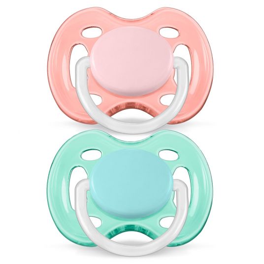 Philips Avent Pacifier 2 Pack Freeflow - Silicone 0-6 M - SCF178/26 - Pink White