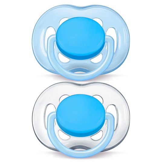 Philips Avent Pacifier 2 Pack Freeflow - Silicone 6-18 M - SCF178/27 - Blue