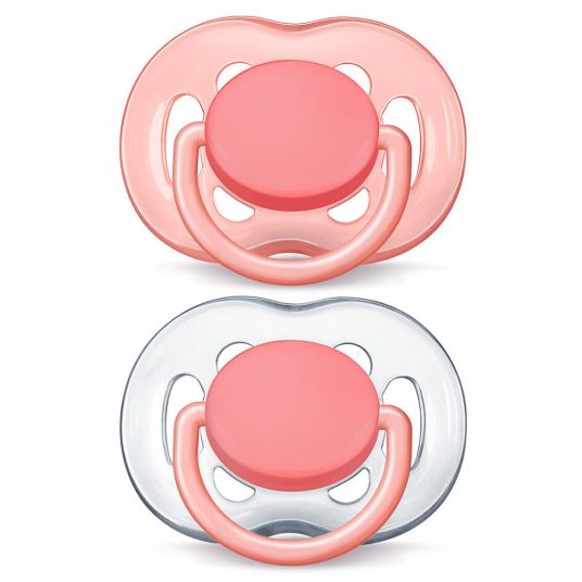 Philips Avent Pacifier 2 Pack Freeflow - Silicone 6-18 M - SCF178/28 - Pink
