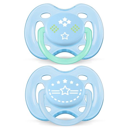 Philips Avent Pacifier 2 Pack Freeflow Vintage - Silicone 0-6 M - SCF172/01 - Blue