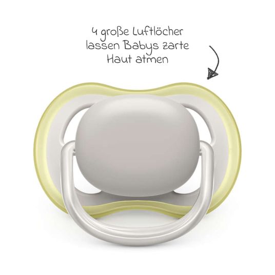 Philips Avent Pacifier 2-pack Ultra Air 0-6 M - Beige / Gray