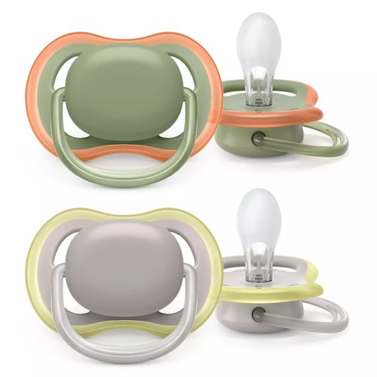 Philips Avent Pacifier 2-pack Ultra Air 6-18 M - Green / Gray