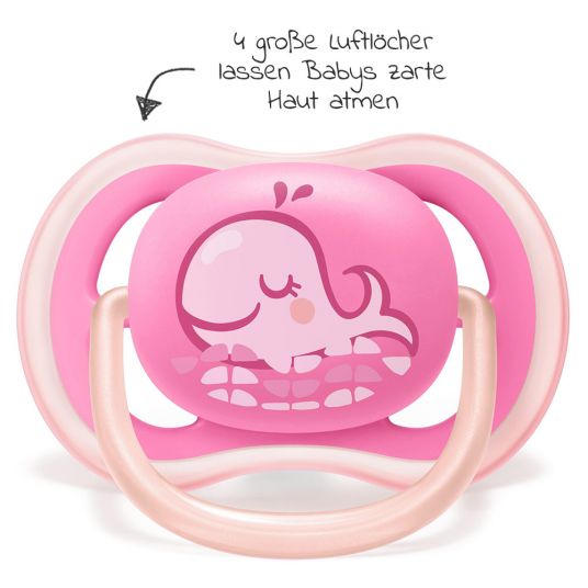 Philips Avent Pacifier 2-pack Ultra Air 6-18 M - SCF085/04 - whale starfish