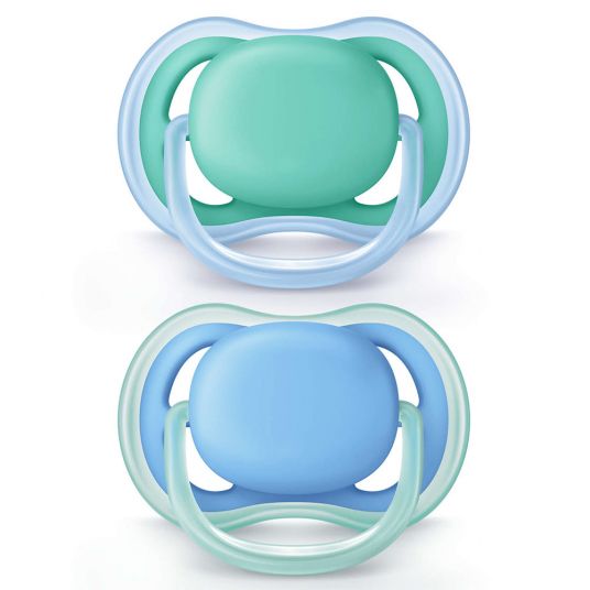 Philips Avent Pacifier 2 Pack Ultra Air - Silicone 6-18 M - Blue Turquoise