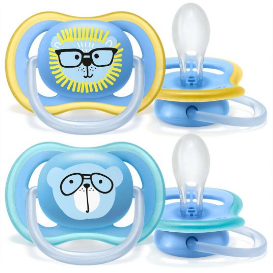 Philips Avent Pacifier 2 Pack Ultra Air - Silicone from 18 M - Lion & Bear