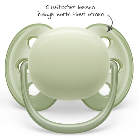 Philips Avent Pacifier 2-pack Ultra Soft 0-6 M - Beige / Green