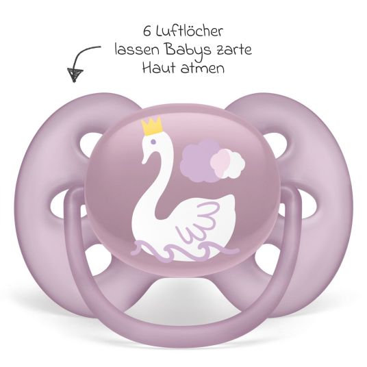 Philips Avent Pacifier 2-pack Ultra Soft 6-18 M - Hello / Swan