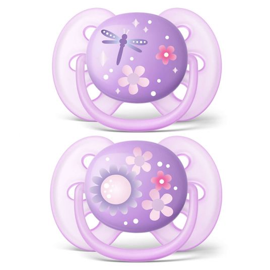 Philips Avent Pacifier 2 Pack Ultra Soft - Silicone 6-18 M - Purple