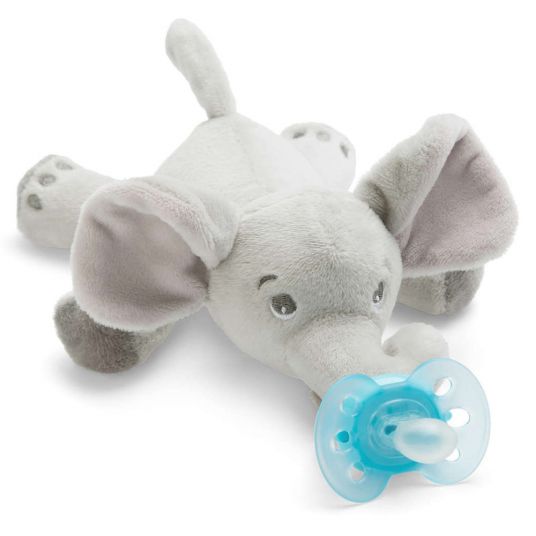 Philips Avent Pacifier animal Snuggle Elephant + Pacifier Ultra Soft - Silicone 0-6 M - SCF348/13