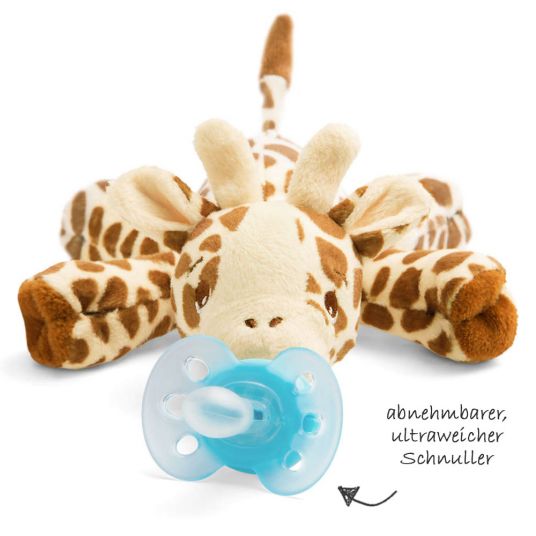 Philips Avent Pacifier animal Snuggle Giraffe + Pacifier Ultra Soft - Silicone 0-6 M - SCF348/11