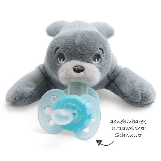 Philips Avent Pacifier animal Snuggle seal + pacifier Ultra Soft - silicone 0-6 M - SCF348/14