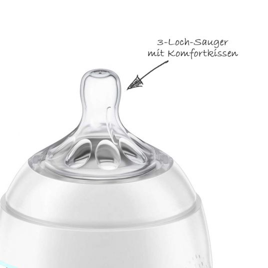 Philips Avent Trink-Lern-Set Naturnah 150 ml - Silikon 3 Loch - SCF251/00 - Weiß