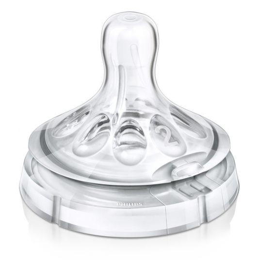 Philips Avent Teat 2 pack natural - Silicone 2 hole tee - SCF652/27