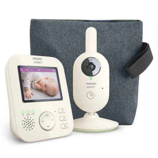 Philips Avent Video baby monitor Advanced with camera & 2.8 inch display - SCD882/26 - incl. travel pouch - Pastelgreen