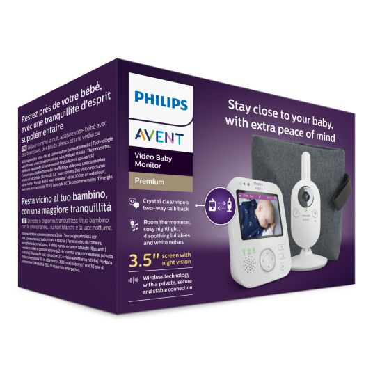 Philips Avent Video baby monitor Premium SCD892/26 - incl. travel bag