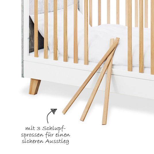 Pinolino Kinderzimmer Apollo mit 3-türigem Schrank, Bett, breiter Wickelkommode