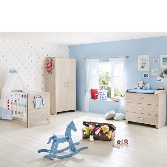Pinolino Children's room Bolero with 2-door wardrobe, bed, wide changing unit