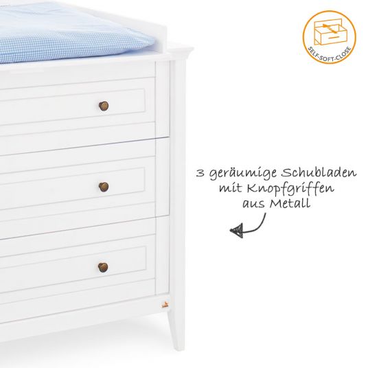 Pinolino Kinderzimmer Smilla 15-tlg. mit 3-türigem Schrank inkl. Textilkollektion Vichy-Karo Blau