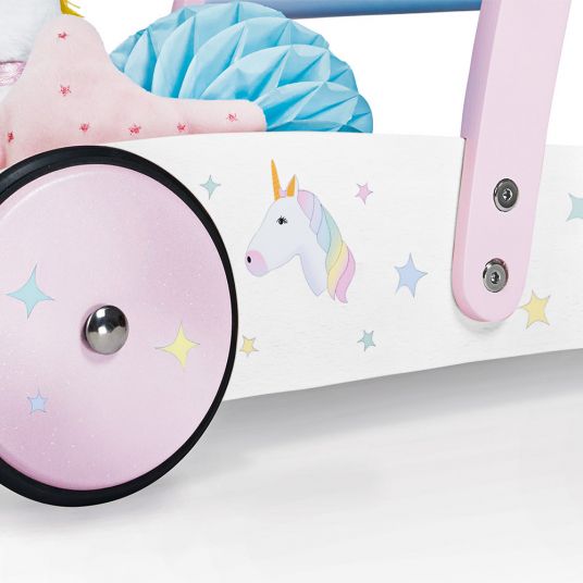 Pinolino Unicorn Walker Carriage - Solid Birch - Pink White