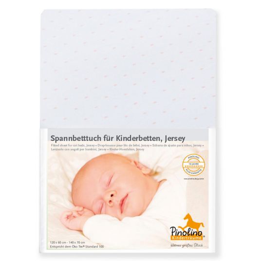 Pinolino Spannbetttuch für Kinderbett - 2er Pack 60 x 120 / 70 x 140 cm - Sternchen - Rosa